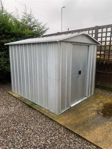 This shed is stronger than most metal sheds with dent resistant walls. . Birchtree metal shed 8x6